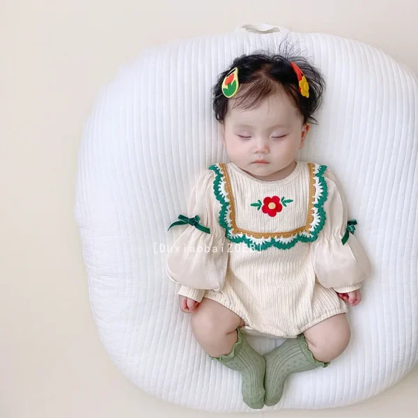 【66-90cm】ロンパース ベビー 女の子 フラワ柄