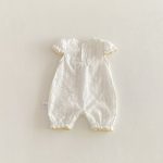 【66-90】オールインワン フリル ホワイト シンプル ベビー服 - 画像 (6)