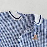 【66-90】ロンパース クマロゴ チェック セーラー 可愛い ベビー服 - 画像 (9)