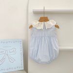 【66-130】ロンパースorワンピース フリル襟 ブルー 姉妹服 - 画像 (10)