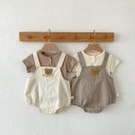 【66-90】セットアップ 熊さん 可愛い サロペット&Tシャツ - 画像 (12)