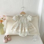 【66-90】ロンパース グリーン 花 プリンセス おしゃれ 女の子 - 画像 (8)