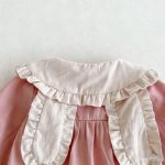 【66-90】ベビー 女の子 ウサギデザイン 耳付き 可愛い ロンパース出産祝い 写真映え - 画像 (6)