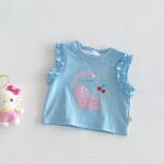 【73-120】タンクトップorショートパンツ 女の子 猫プリント 可愛い 子供服 - 画像 (10)