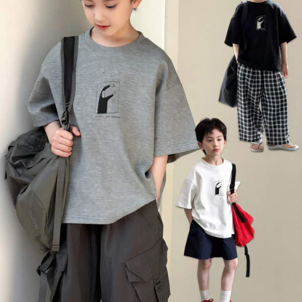 【90-160cm】半袖Tシャツ 男の子 プリント トレンド