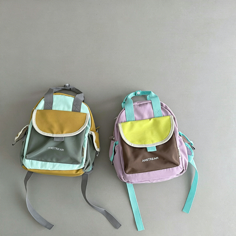 1 【GOODS】バック カラーブロック 韓国風 リュック - 画像 (1)