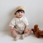 【66-90】セットアップ ベビー チェックサロペットロンパース&半袖Tシャツ - 画像 (9)