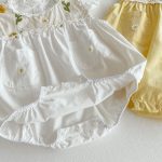 【66-90】ロンパース ベビー 花柄 刺繍 フリルデザイン - 画像 (13)