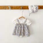 【66-90】ロンパースワンピ&帽子 ベビー 女の子 花柄 お出かけに - 画像 (7)