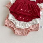 【66-90】ロンパース ベビー 可愛い 蝶結び パフスリーブ - 画像 (15)