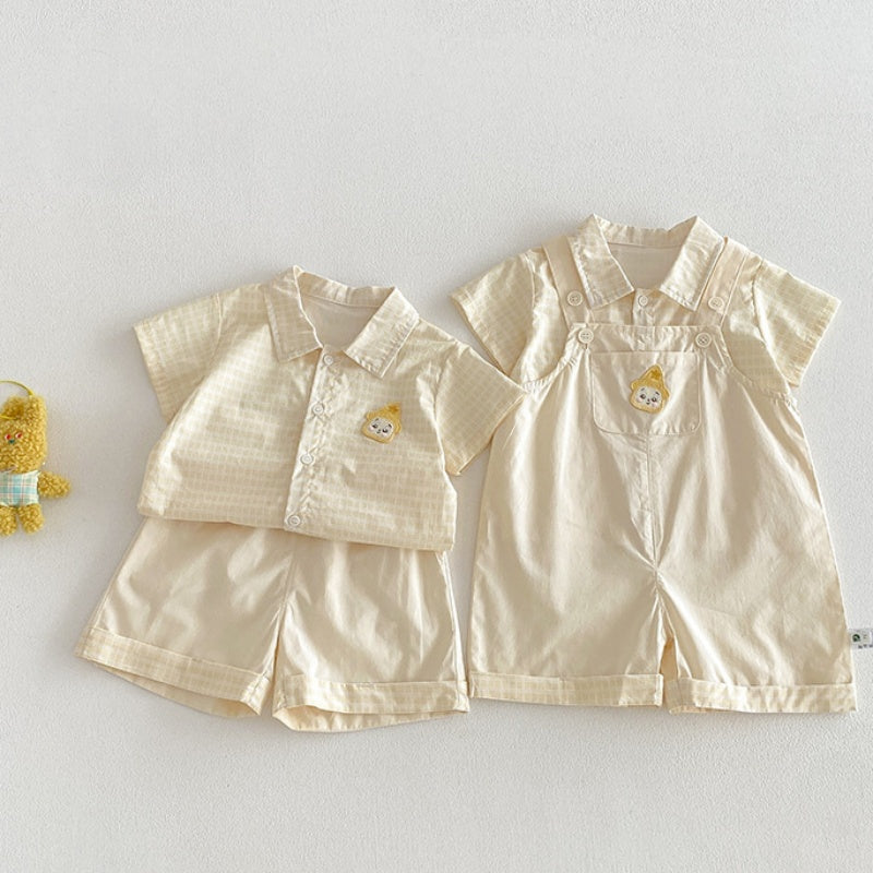 10_8f55d2e6-53d9-4c21-b17c-377a451a4e2d.jpg 【73-100】サロペット or シャツ or ショートパンツ ベビー シンプル カートゥーン - 画像 (1)