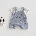 【66-90】セットアップ サロペット＆Tシャツ ベビー カートゥーン - 画像 (2)