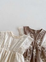 【66-90】ロンパース ベビー おしゃれ フリル 花刺繡 - 画像 (10)