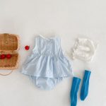 【66-90】ロンパースワンピース ベビー ハート 刺繍 - 画像 (3)