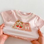 【73-120】Tシャツ うさぎプリント 可愛い フリル 韓国風 トップス - 画像 (16)