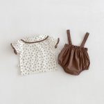 【66-100】二点セット シャツ&サロペット フラワー 可愛い - 画像 (6)