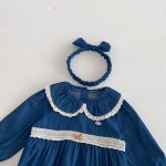 【66-90】ロンパース デニム レース 可愛い ベビー服 - 画像 (4)