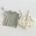【66-90】ニットベスト or サロペットロンパース ベビー 女の子 おしゃれ チュール - 画像 (3)