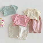 【73-120】Tシャツ ベビー 女の子 フリル 蝶結び - 画像 (9)