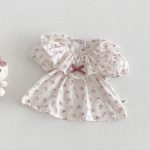 【66-90】セットアップ ブラウス&サロペットロンパース フリル襟 小花柄 - 画像 (5)