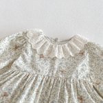 【66-90】ロンパース ベビー 女の子 丸襟 小花柄 - 画像 (8)