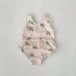 【80-120】水着 花柄 フリル 伸縮性あり 水遊び - 画像 (7)