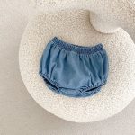 【66-100】セットアップ ベビー デニム レース トップス&ブルマ - 画像 (8)