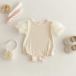 【66-90】セットアップ ベビー パフスリーブ ロンパース&キャミソール - 画像 (7)