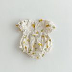 【66-90】ロンパース ベビー おしゃれ 花柄 刺繍 - 画像 (5)