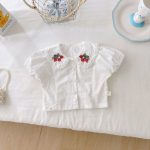 【73-100】サロペットロンパース&ブラウス ベビー いちご刺繍 スウィート - 画像 (4)