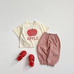 【80-130】セットアップ キッズ服 フルーツ柄 トップス＆チェックショートパンツ - 画像 (10)