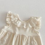 【66-90】カバーオール ベビ 女の子 レースフリル 丸襟 - 画像 (5)