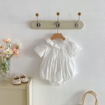 【66-90】ロンパース ベビー 女の子 ラウンドネック 刺繍 - 画像 (5)