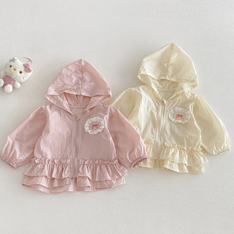 11_e33251b6-1468-471f-b480-fafa6a8a95c8.jpg 【73-100】UVパーカー ベビー 女の子 蝶結び 刺繍 - 画像 (1)