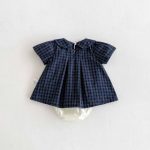 【66-90】ロンパース ベビー 女の子 チェックセーラー - 画像 (9)