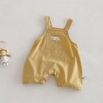 【66-90】セットアップ サロペット＆Tシャツ ベビー 女の子 フリル襟 大きめポケット - 画像 (5)