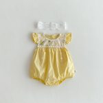 【66-90】ロンパース ベビー 花柄 刺繍 フリルデザイン - 画像 (5)