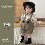 【66-90】サロペット レイヤード カーキ 可愛い ベビー服 - 画像 (3)