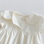 【66-90】セットアップ フラワー刺繡 ロンパース&帽子 - 画像 (12)