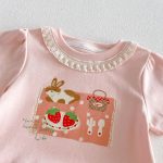 【73-120】Tシャツ うさぎプリント 可愛い フリル 韓国風 トップス - 画像 (17)