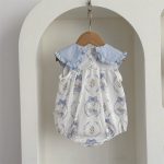 【66-90】ロンパース ブルー襟 ウサギ 可愛い ベビー服 - 画像 (10)