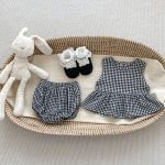 【66-100】セットアップ ベビー 刺繍 チェック ノースリーブ - 画像 (4)