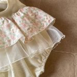 【73-90】ロンパース ベビー 小花柄 チュール - 画像 (13)
