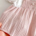【66-90】ロンパース ベビー 女の子 レースフリル やわらか - 画像 (6)
