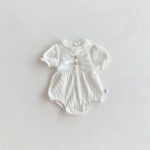 【66-90】ロンパース ベビー 可愛い 蝶結び パフスリーブ - 画像 (7)
