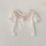 【73-110】セットアップ ベビー 花柄 レース リボン付き - 画像 (10)