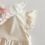 【66-90】カバーオール ベビ 女の子 レースフリル 丸襟 - 画像 (6)