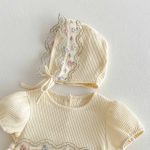 【66-90】ロンパース&帽子 ベビー 女の子 クリーム ワンピース風 - 画像 (9)