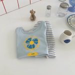 【66-100】セットアップ ベビー 可愛い ベスト&ボーダーショートパンツ - 画像 (10)