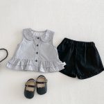 【73-100】シャツ or ショートパンツ ベビー 女の子 ドット ノースリーブ - 画像 (6)